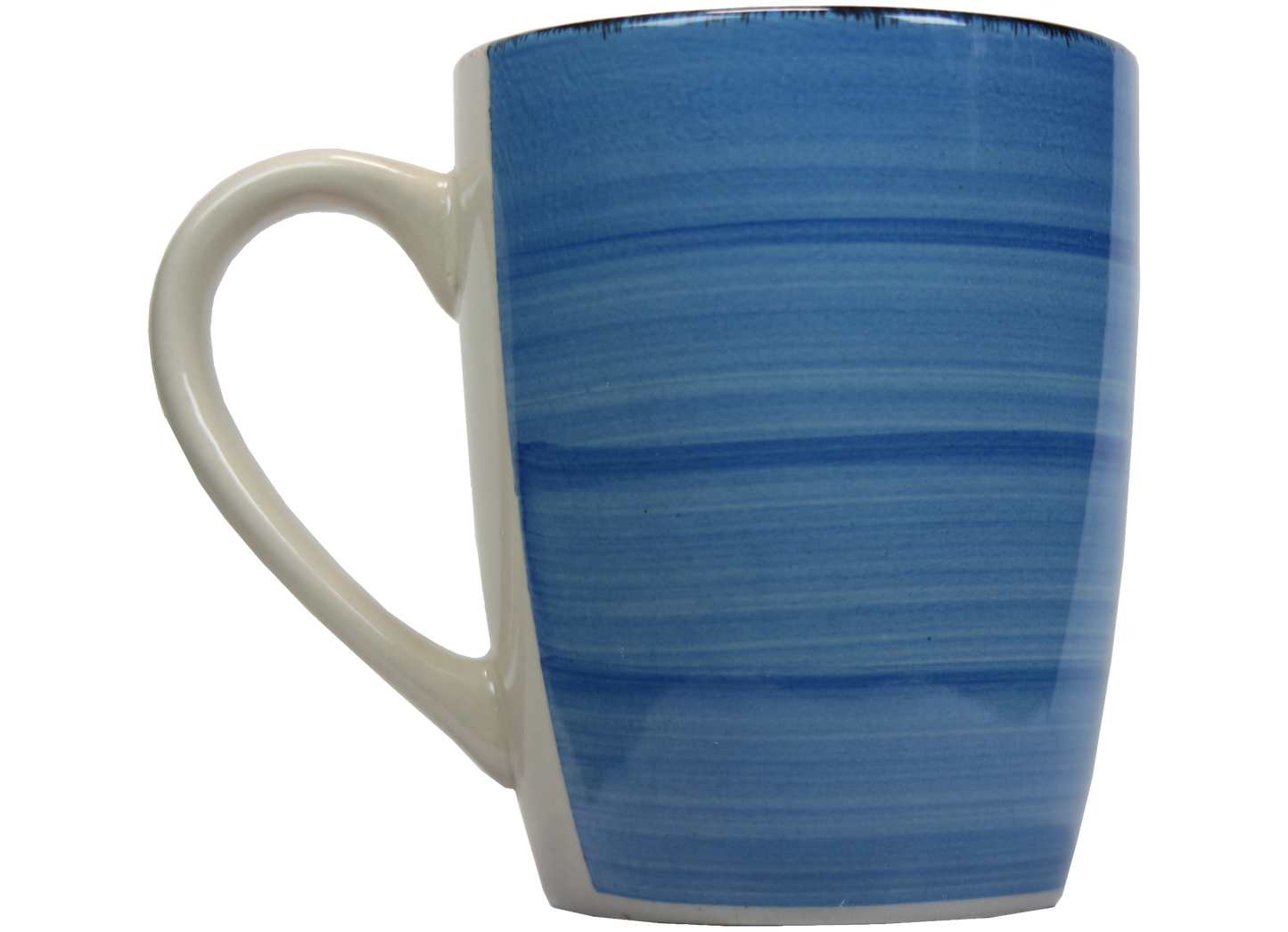 Jumbo Tasse XXL 340 ml blau gestreift mit weißem Henkel