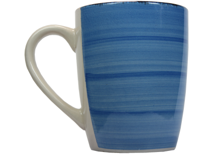 Jumbo Tasse XXL 340 ml blau gestreift mit weißem Henkel