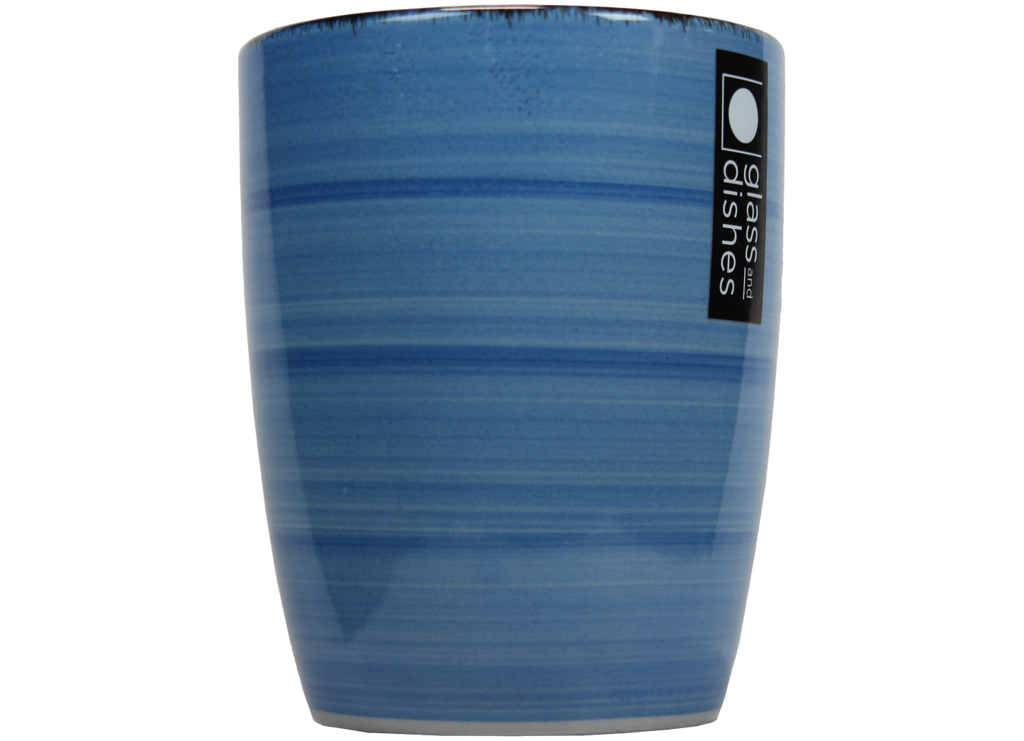 Jumbo Tasse XXL 340 ml blau gestreift mit weißem Henkel