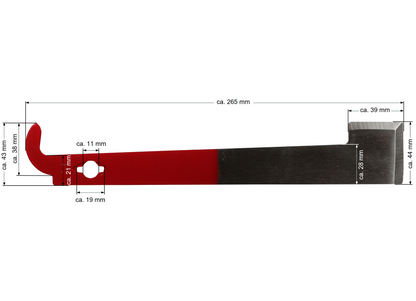 Stockmeißel gerade teilweise rot lackiert Ausführung 2