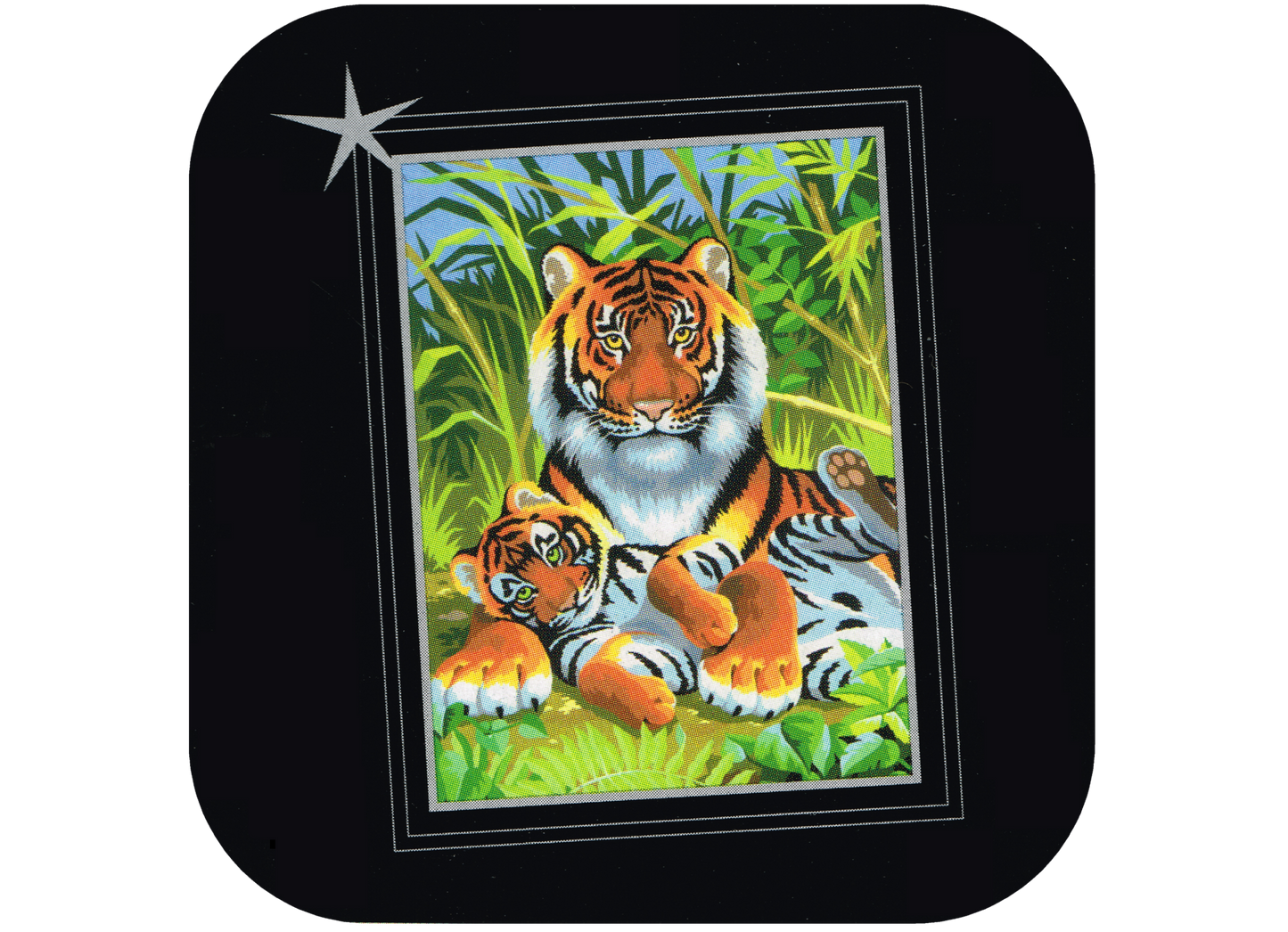 Tiger mit Junge Sequin Art 0029 Malen nach Zahlen Kinder ab 8 Jahre 224 x 303 mm