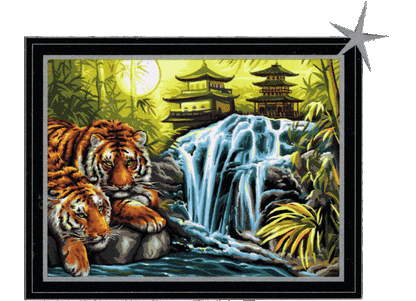 Tiger am Fluss Sequin Art 1524 Malen nach Zahlen ab 10 Jahre 382 x 292 mm