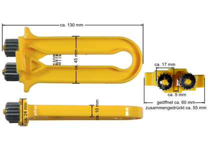 Wabendrahtspanner gelb zum Nachspannen des Wabendrahtes