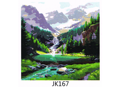 Wasserfall im Gebirge Malen nach Zahlen 21 Acrylfarben 30x40 cm JK167