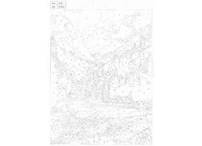 Wasserfall im Gebirgstal Malen nach Zahlen 21 Acrylfarben 30 x 40 cm JK167