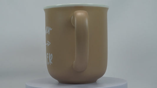 Jumbo Tasse XXL 350 ml hellbraun mit weißem Schriftzug 