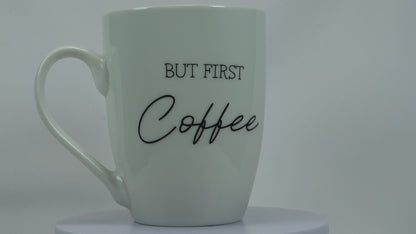 Jumbo Tasse XXL 300 ml mit Schriftzug "But First Coffee"