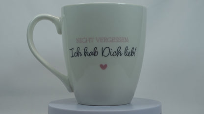 Jumbo Tasse XXL 550 ml mit Schriftzug "Nicht vergessen: Ich hab Dich lieb"