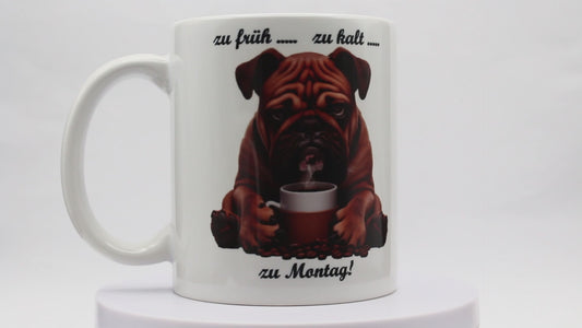 Jumbo Tasse XXL 330 ml sitzender Hund mit Tasse und Schriftzug 