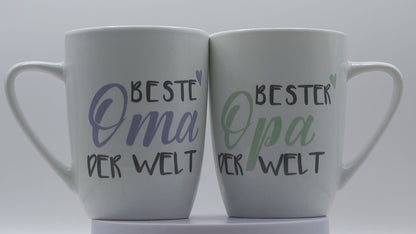 Jumbo Tasse XXL 350 ml mit Schriftzug "Beste Oma der Welt" oder "Bester Opa der Welt"