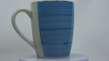 Jumbo Tasse XXL 340 ml blau gestreift mit weißem Henkel